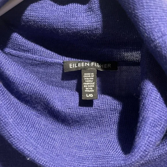 Eileen Fisher Women’s Deep purple Blue Turtleneck Sweater - Picture 4 of 8